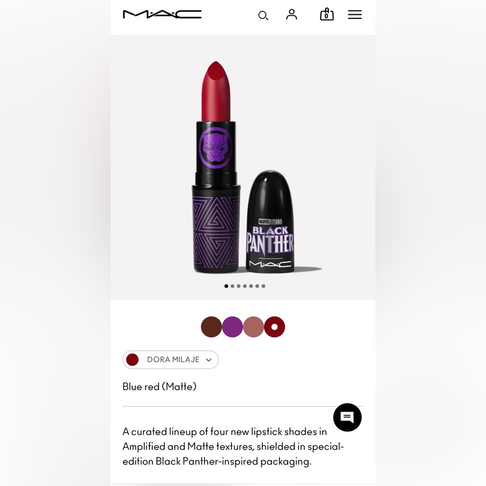 Wakanda forever limited edition lipstick Dora Milage